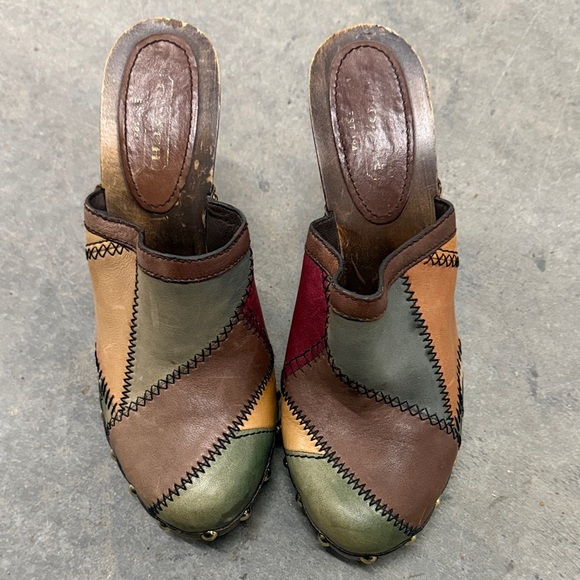 Coach Shoes - Coach Multicolor Patchwork Leather Mules